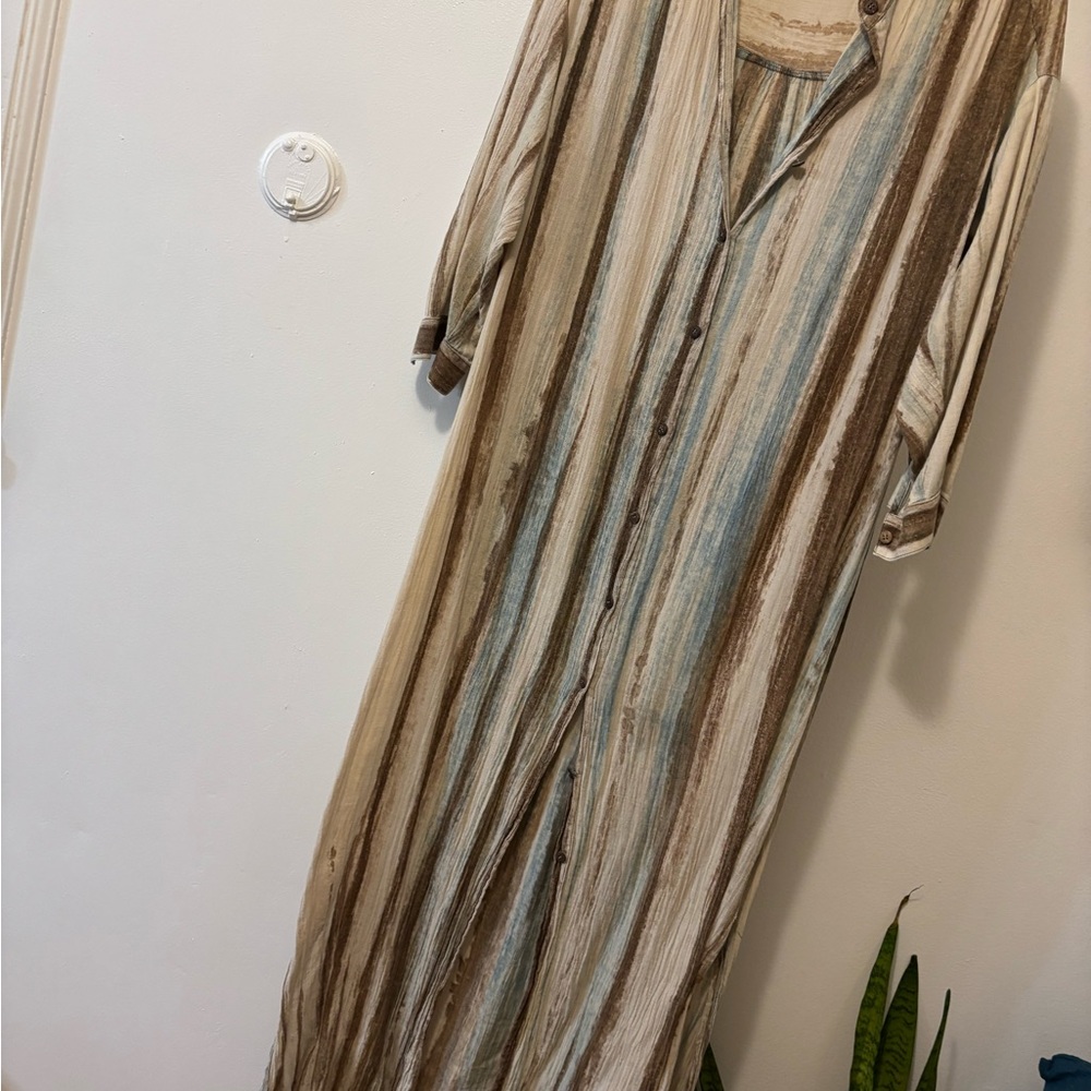 Hand dyed maxi shirt dress